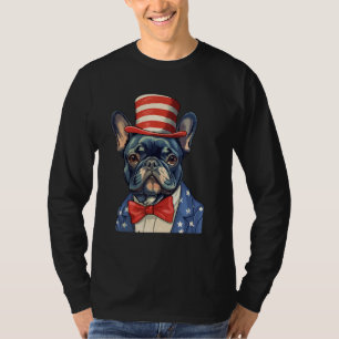 4. Juli US-Flagge Patriotische Designs  Französisc T-Shirt