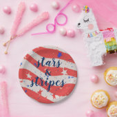 4. Juli US Flagge Patriotische Flagge Pappteller (Party)