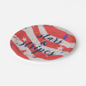 4. Juli US Flagge Patriotische Flagge Pappteller (Schrägansicht)