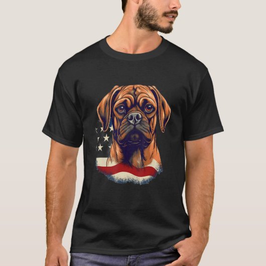 4. Juli US-Flagge Puggle Hund T-Shirt (Vorderseite)