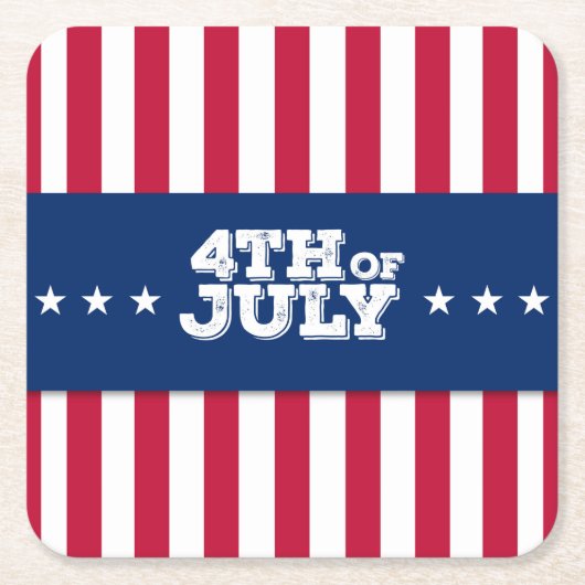 4. Juli US Flagge Rechteckiger Pappuntersetzer (Vorderseite)