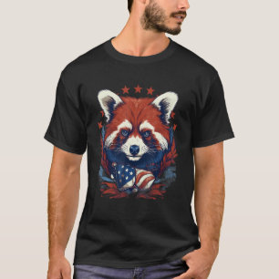 4. Juli US-Flagge Red Panda 1 T-Shirt