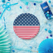 4. Juli US Flagge Rot Weiß und Blau Pappteller (Party)