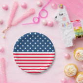 4. Juli US Flagge Rot Weiß und Blau Pappteller (Party)