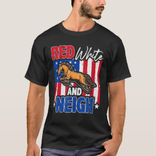 4. Juli US-Flagge Rot Weiß Wiehern Reitsport Pferd T-Shirt