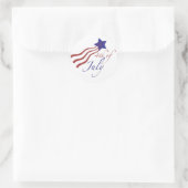 4. Juli US Flagge Runder Aufkleber (Tasche)