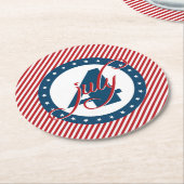 4. Juli US Flagge Runder Pappuntersetzer (Angewinkelt)