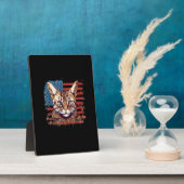 4. Juli US-Flagge Savannah Cat Fotoplatte (Seite)