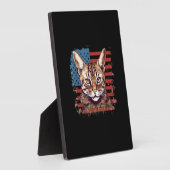 4. Juli US-Flagge Savannah Cat Fotoplatte (Seite)