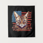 4. Juli US-Flagge Savannah Cat Wandteppich (Vorderseite)