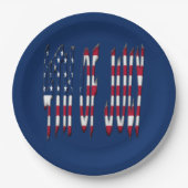 4. Juli US Flagge USA Typografie Pappteller (Vorderseite)
