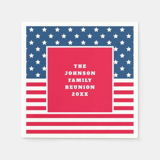 4. Juli US Flagge Wiedersehen Serviette (Vorderseite)