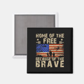 4. Juli US-Flagge - Zuhause der freien wegen Magnet (Vorderseite/Rückseite)