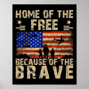 4. Juli US-Flagge - Zuhause der freien wegen Poster