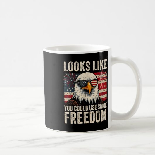 4. Juli US-Flaggen-Meme sieht so aus, als könnten  Kaffeetasse (Rechts)