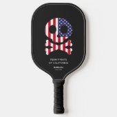 4. Juli US Skull Bones Pickleball Team Familie Pickleball Schläger (Vorderseite)