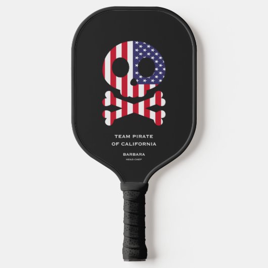 4. Juli US Skull Bones Pickleball Team Familie Pickleball Schläger (Vorderseite)