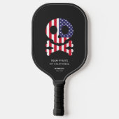 4. Juli US Skull Bones Pickleball Team Familie Pickleball Schläger (Rückseite)