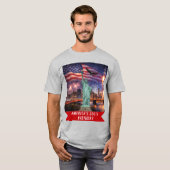 4. Juli USA 250. Freiheitsstatue Rakete T-Shirt (Vorne ganz)