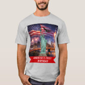 4. Juli USA 250. Freiheitsstatue Rakete T-Shirt (Vorderseite)