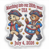 4. Juli USA 250. Jahrestag Halbjahr Aufkleber (Vorderseite)