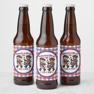 4. Juli USA 250. Jahrestag Halbjahr Bierflaschenetikett