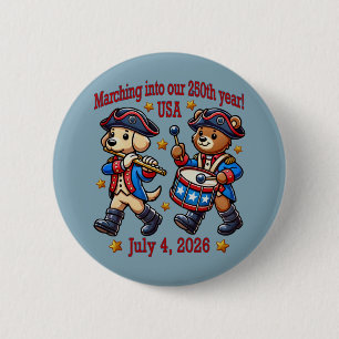 4. Juli USA 250. Jahrestag Halbjahr Button