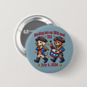 4. Juli USA 250. Jahrestag Halbjahr Button (Vorne & Hinten)