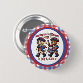 4. Juli USA 250. Jahrestag Halbjahr Button (Vorne & Hinten)