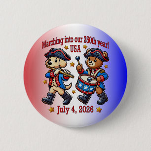 4. Juli USA 250. Jahrestag Halbjahr Button