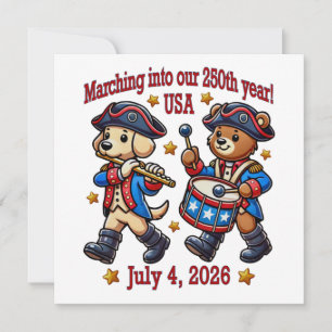 4. Juli USA 250. Jahrestag Halbjahr Einladung