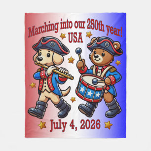 4. Juli USA 250. Jahrestag Halbjahr Fleecedecke