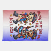 4. Juli USA 250. Jahrestag Halbjahr Geschirrtuch (Horizontal)