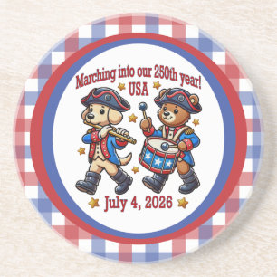 4. Juli USA 250. Jahrestag Halbjahr Getränkeuntersetzer
