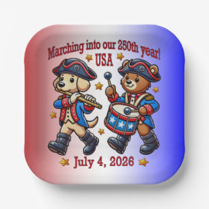 4. Juli USA 250. Jahrestag Halbjahr Pappteller