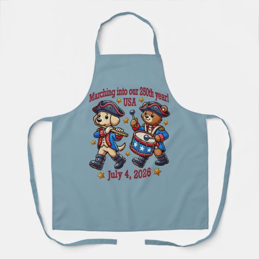 4. Juli USA 250. Jahrestag Halbjahr Schürze (Vorderseite)