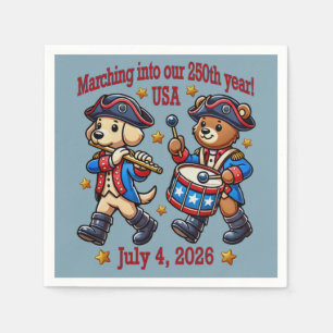 4. Juli USA 250. Jahrestag Halbjahr Serviette