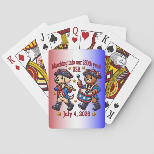 4. Juli USA 250. Jahrestag Halbjahr Spielkarten (Rückseite)