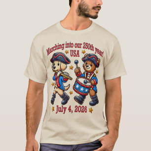 4. Juli USA 250. Jahrestag Halbjahr T-Shirt