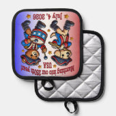 4. Juli USA 250. Jahrestag Halbjahr Topflappen (Vorderseite/Rückseite)