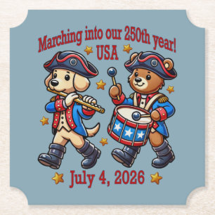 4. Juli USA 250. Jahrestag Halbjahr Untersetzer