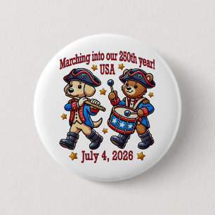 4. Juli USA 250. Jubiläum Semiquincentennial Button