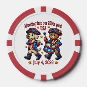 4. Juli USA 250. Jubiläum Semiquincentennial Pokerchips