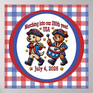 4. Juli USA 250. Jubiläum Semiquincentennial  Poster
