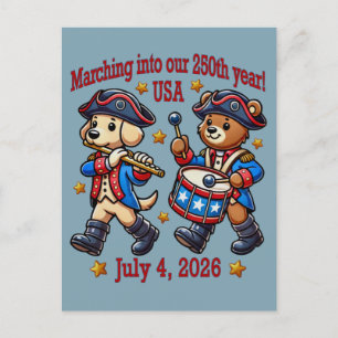 4. Juli USA 250. Jubiläum Semiquincentennial Postkarte