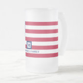 4. Juli USA amerikanische Flagge Maßgeschneiderte  Mattglas Bierglas (VorderseiteRechts)