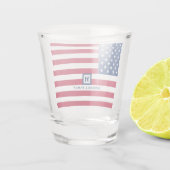 4. Juli USA amerikanische Flagge Maßgeschneiderte  Schnapsglas (Rückseite)