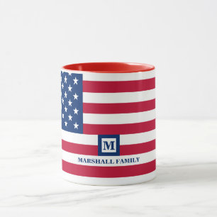 4. Juli USA amerikanische Flagge Maßgeschneiderte Tasse