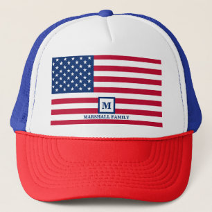 4. Juli USA amerikanische Flagge Maßgeschneiderte  Truckerkappe