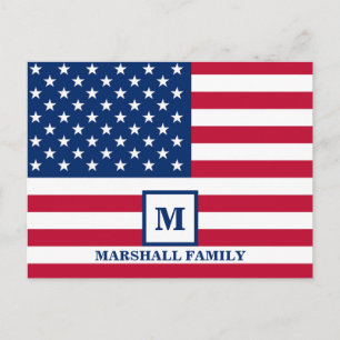 4. Juli USA Amerikanische Flagge Personalisiertes  Postkarte
